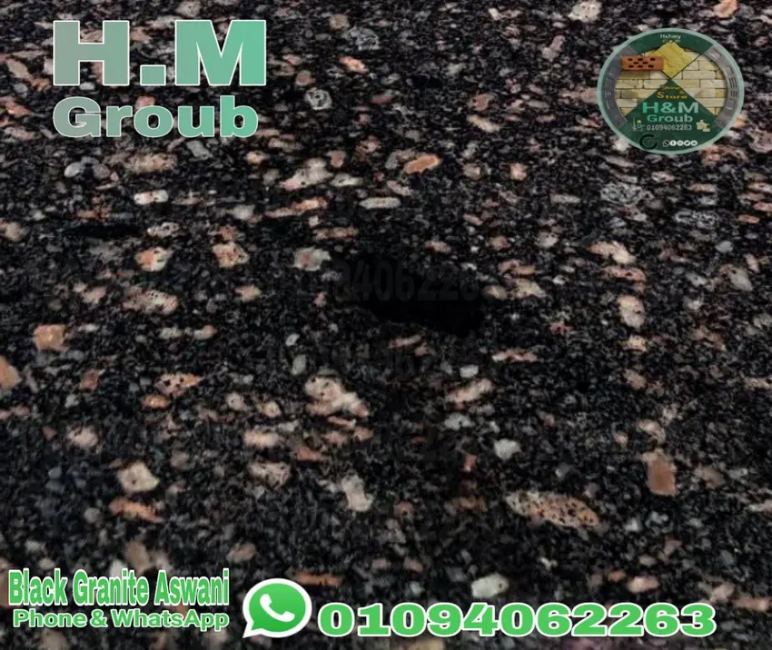 الجمال الكلاسيكي للجرانيت الأسود المصري. متوفر لدى "الحجر الهاشمة HM Groub" بأعلى جودة لمشاريعكم الدولية.