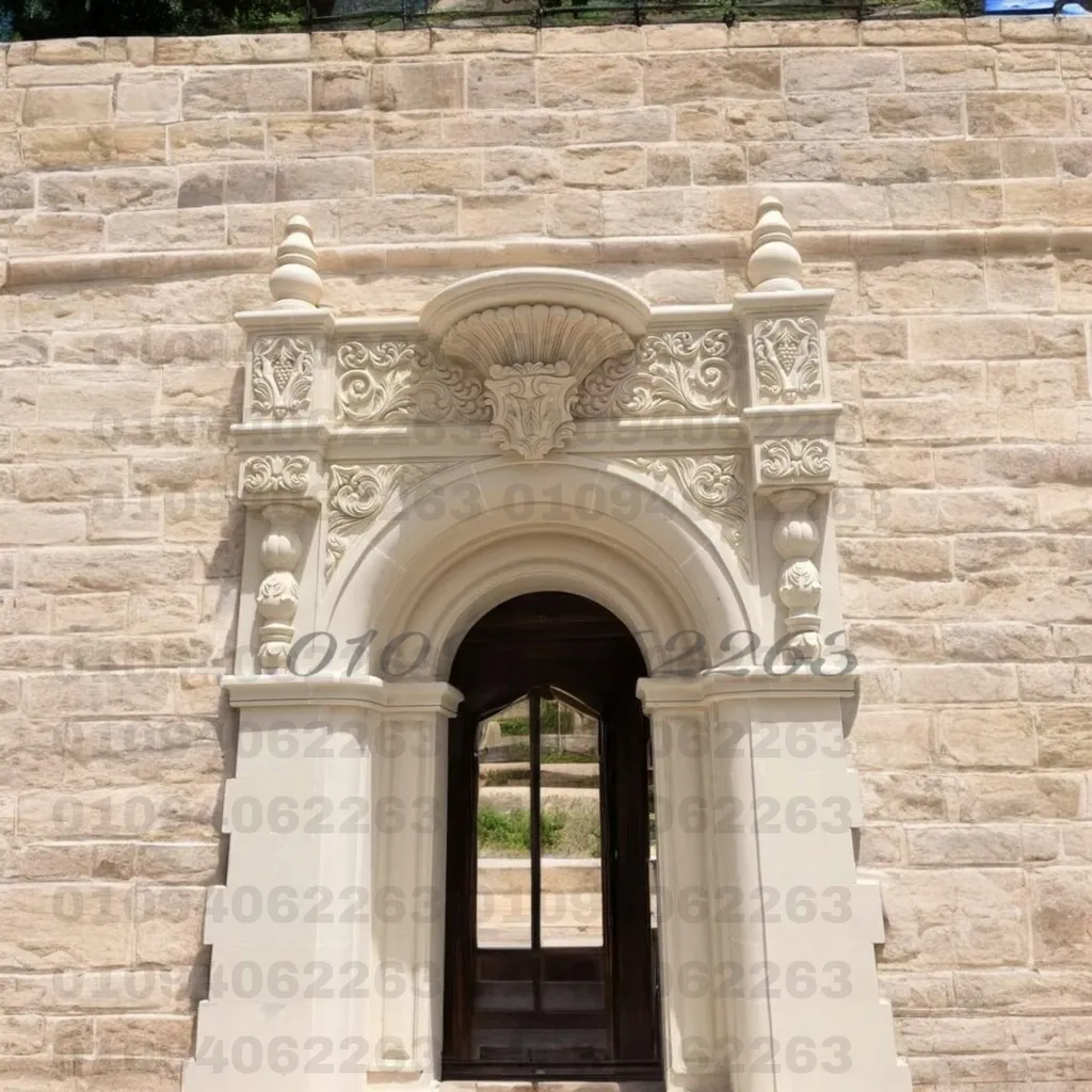بوابات ديكور حجر أبيض فخمة