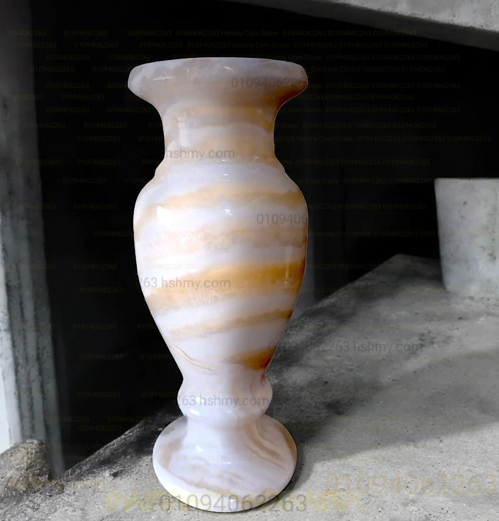 فازة ألباستر عسلي فاتح