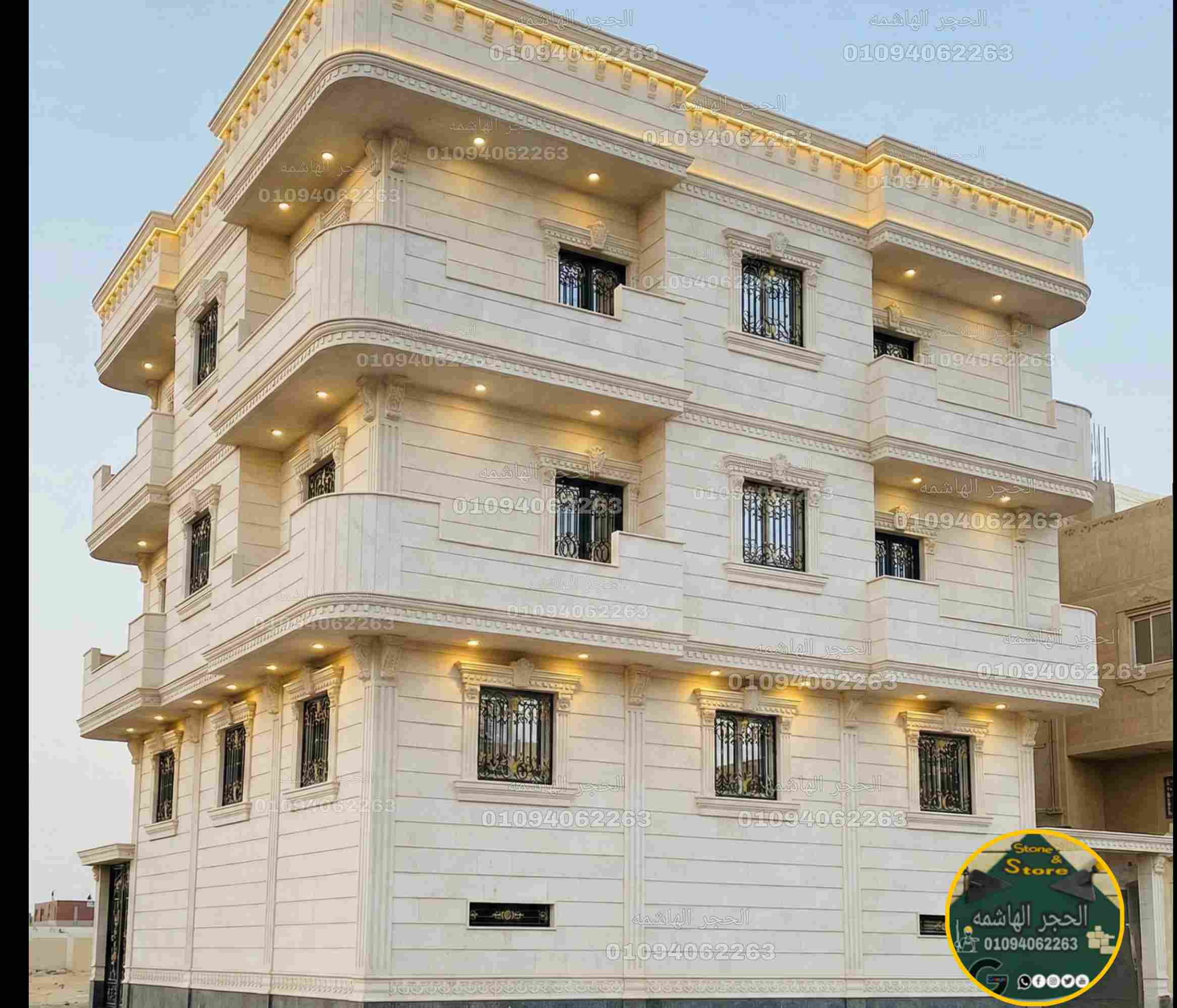 فيلا السويس حجر كريمي بعد التشطيب صباحاً